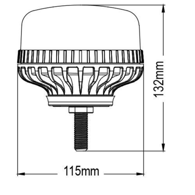Advarselsblink LED 12/24V til fast montering - Monteres med 1 bolt.