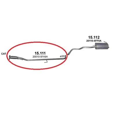 Udstødningsrør Nissan Micra V K14 - OE Reference: 20010-5FA9A