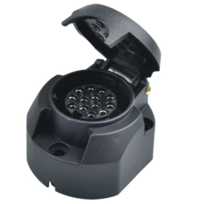 Stikdåse 13-polet med tågelyskontakt - hunstik 12V