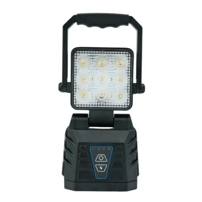 Genopladelig LED arbejdslampe med advarselslys– magnetisk, 18W, 1000 Lumen