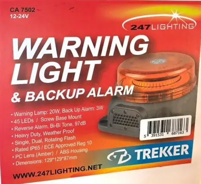 Advarselslys & Bakalarm til lastbil, varebil, entreprenørmaskiner og landbrugsmaskiner - 12-24V - 97 dB