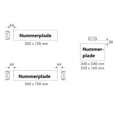 LED nummerpladelygte 12/24V med 7 kraftige LED'er og 0,5 m kabel. ADR- og ECE R10-godkendt med lavt strømforbrug på kun 1W. Velegnet til nummerplader i flere størrelser og monteringspositioner.
