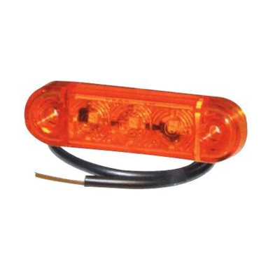 LED sidemarkeringslygte gul 12V PRO-SLIM, ekstrem lille model, vandtæt kabel, 0,5 mtr. kabel, flexibelt underlag, E-godkendt.¨ADR-godkendt, IP67, Proplast 40044201