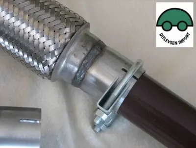 Flexrør "Gør-det-selv" incl. clamps. Ø60. Længde 102 mm. Total længde 203 mm. vare nr. 60X100JD.
