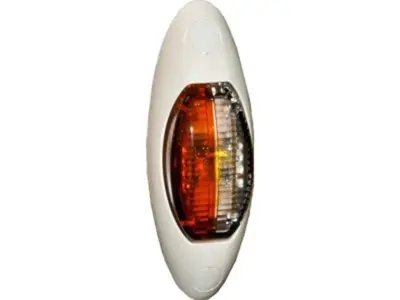 LED markeringslygte PRO-STAR 12/24V, rød/hvid, kabel 0,5 mtr., nyt og moderne design,  komplet vandtæt, e-godkendt, ADR-godkendt, IP 54, 103 mm x 36 mm x 24 mm, PROPLAST vare nr. 40100504