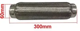 Flexrør til udstødning. Diameter Ø60 mm. Længde 300 mm. vare nr. 60X300.