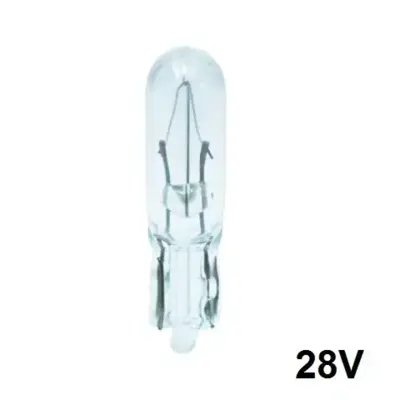 Glassokkelpære T5 28V 40mA med W2×4,6d-sokkel fra Shining BLICK.