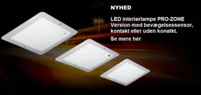 Loft lampe til lastbil, campingvogn, auotcamper m.m. PRO-ZONE LED interiør lampe. Version med sensor, kontakt eller uden kontakt.