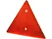 Reflekstrekant rød. Rød bagside, 2 skruehuller 5,2 mm. Proplast vare nr. 20106006.
