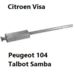 Mellempotte Citroen Visa, Peugeot 104, Talbot Samba