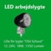 Mini LED arbejdslygte 12/24V – klassisk rund model til lastbil, traktor og maskine